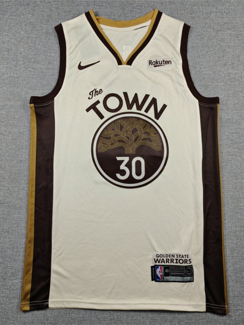 Golden State "The Town" Style Basketball Jersey - White/Gold #30